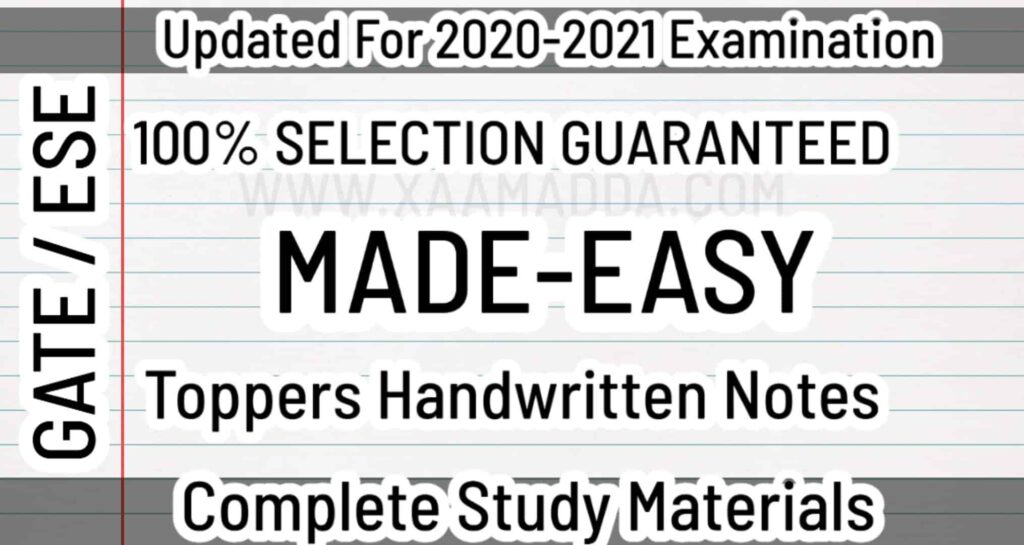 Made easy handwritten notes for gate ece