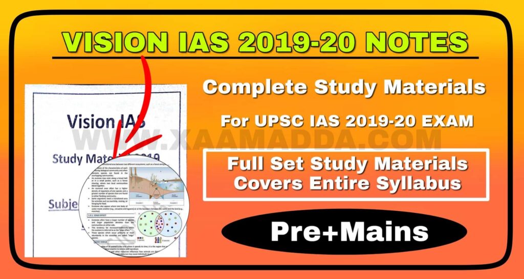 Vision IAS Notes PDF 2019 & 2020 | Latest Complete Study Materials For ...