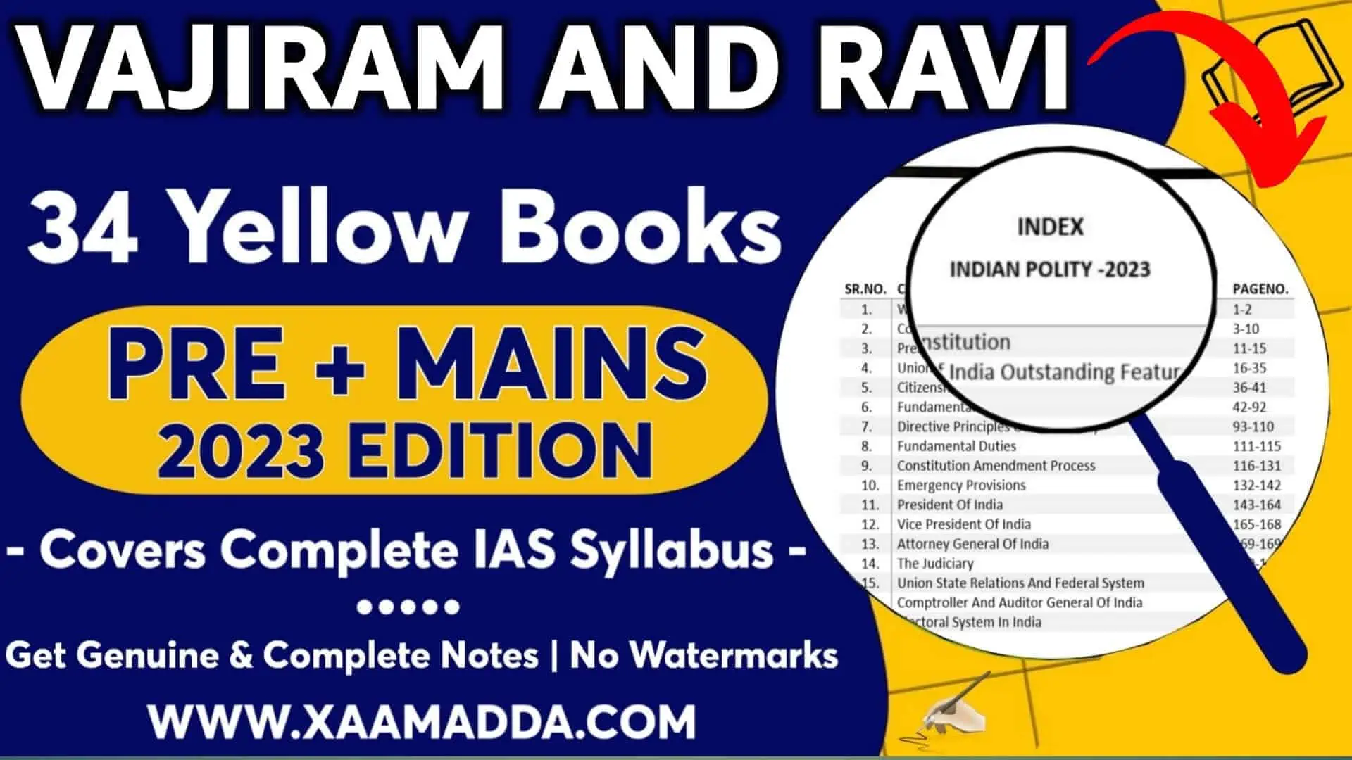 Vajiram And Ravi Notes PDF 2023 - 32 Yellow Books - XaamAdda